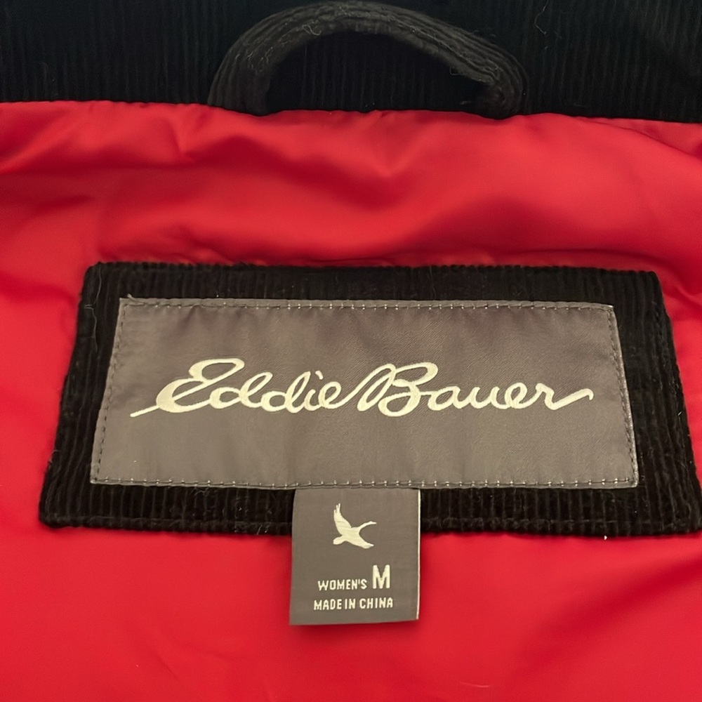 Eddie Bauer Red Black Buffalo Checkered Quilted Puffer Vest Size Medium Pockets - Picture 8 of 15